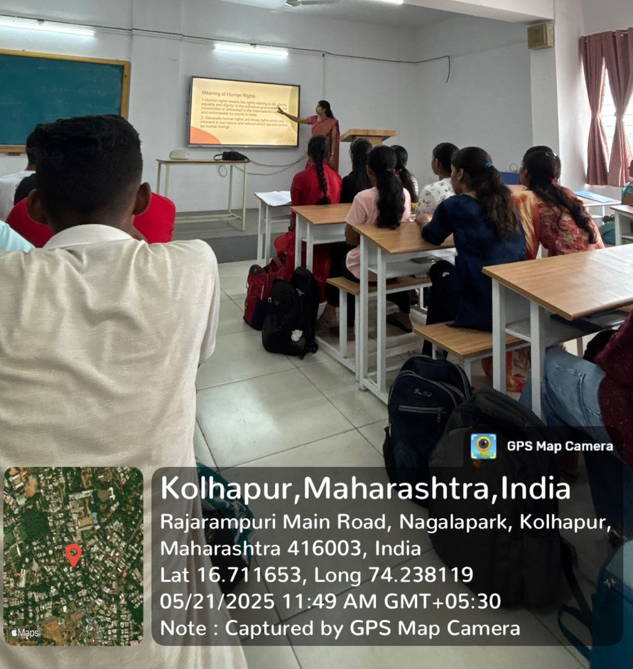An expert lecture on “Universal Declaration of Human Rights” was conducted by the resource person, Dr. Swati P. Gavade, on 21st May, 2025..png An expert lecture on “Universal Declaration of Human Rights” was conducted by the resource person, Dr. Swati P. Gavade, on 21st May, 2025..png